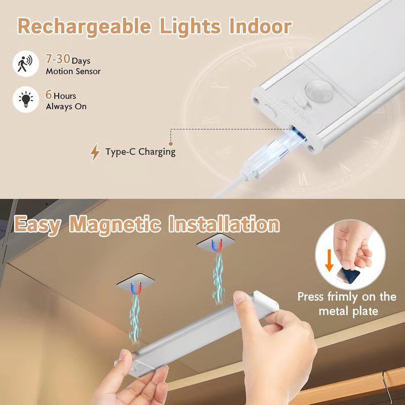 CZTICLE® Rechargeable Motion Sensor Under Cabinet Lights