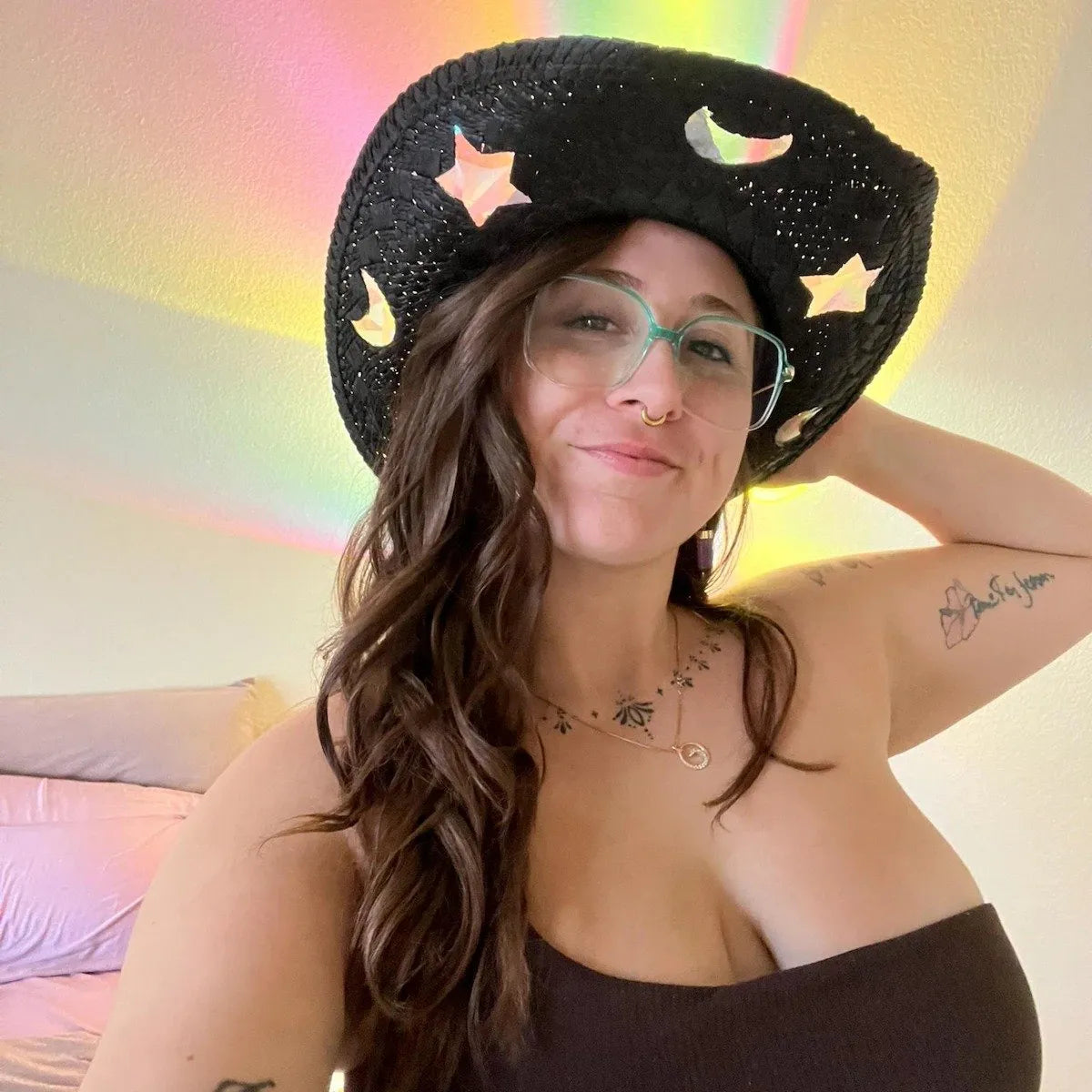 CZTICLE® Last Day 50% OFF🔥Suncatcher Cowgirl Straw Prism Hat D01