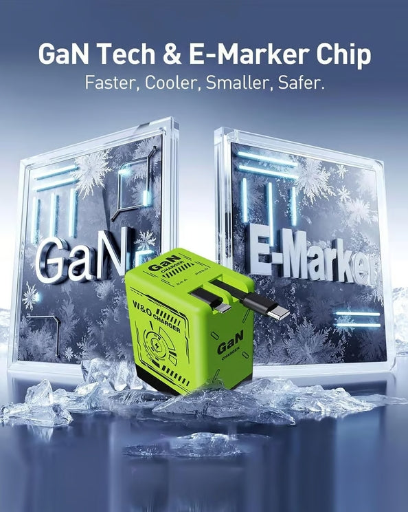 Cilifer® 2-in-1 GaN Compatible with 120W Fast Charger with Retractable Type-C and ligtning Cable D01