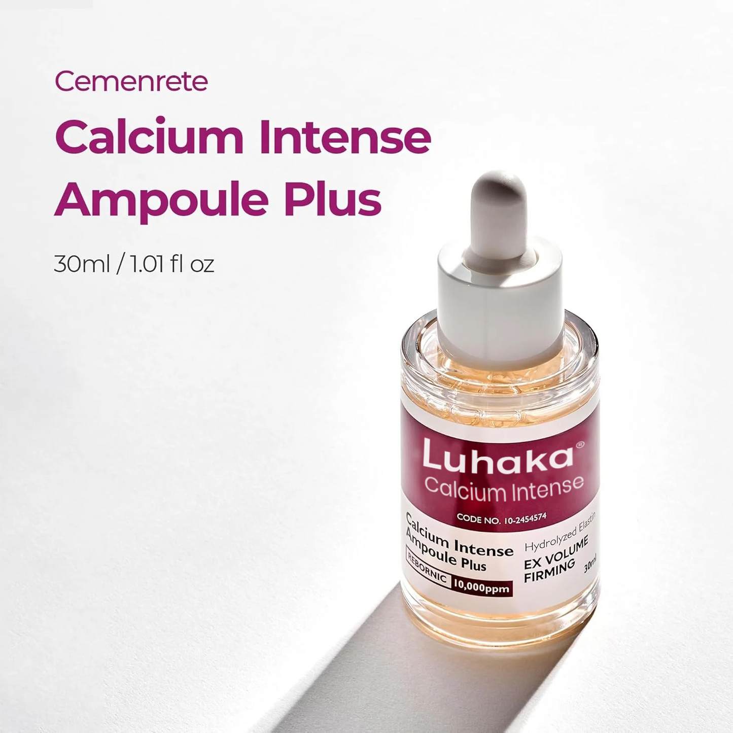 LUHAKA® Calcium Ampoule Plus with Adenosine and Niacinamide for Sagging Under Eye Skin. Dark Circles. Fine Lines &Eye Bags 1.01fl.oz.