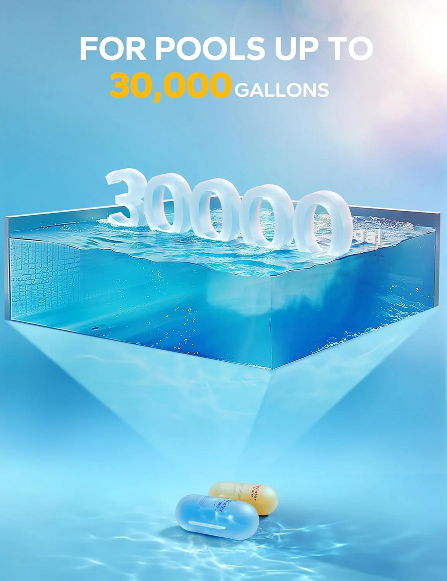 CZTICLE® 3 in 1 Winter Closing Kit - Pool Winterizing Kit for Above Ground Pool and inground Pools. Easy to Use - Up to 30.000 Gallon