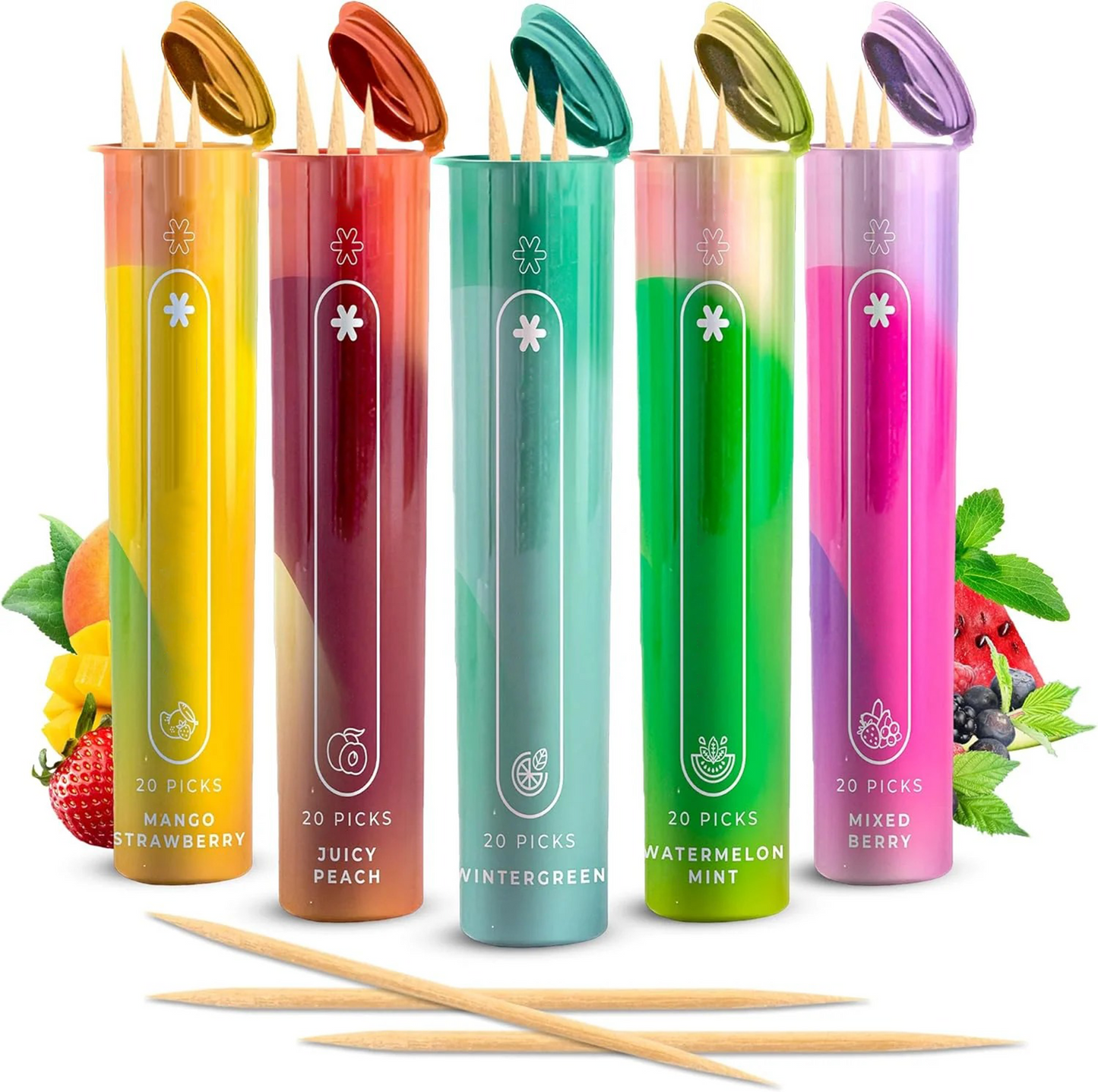 CZTICLE® Help Quit Smoking Extra Thick Boosting Flavored Toothpicks with Lobelia to Help Quit Smoking - Oral Fixation - Nicotine Free Toothpicks - 4 Flavors Kosher Variety Pack