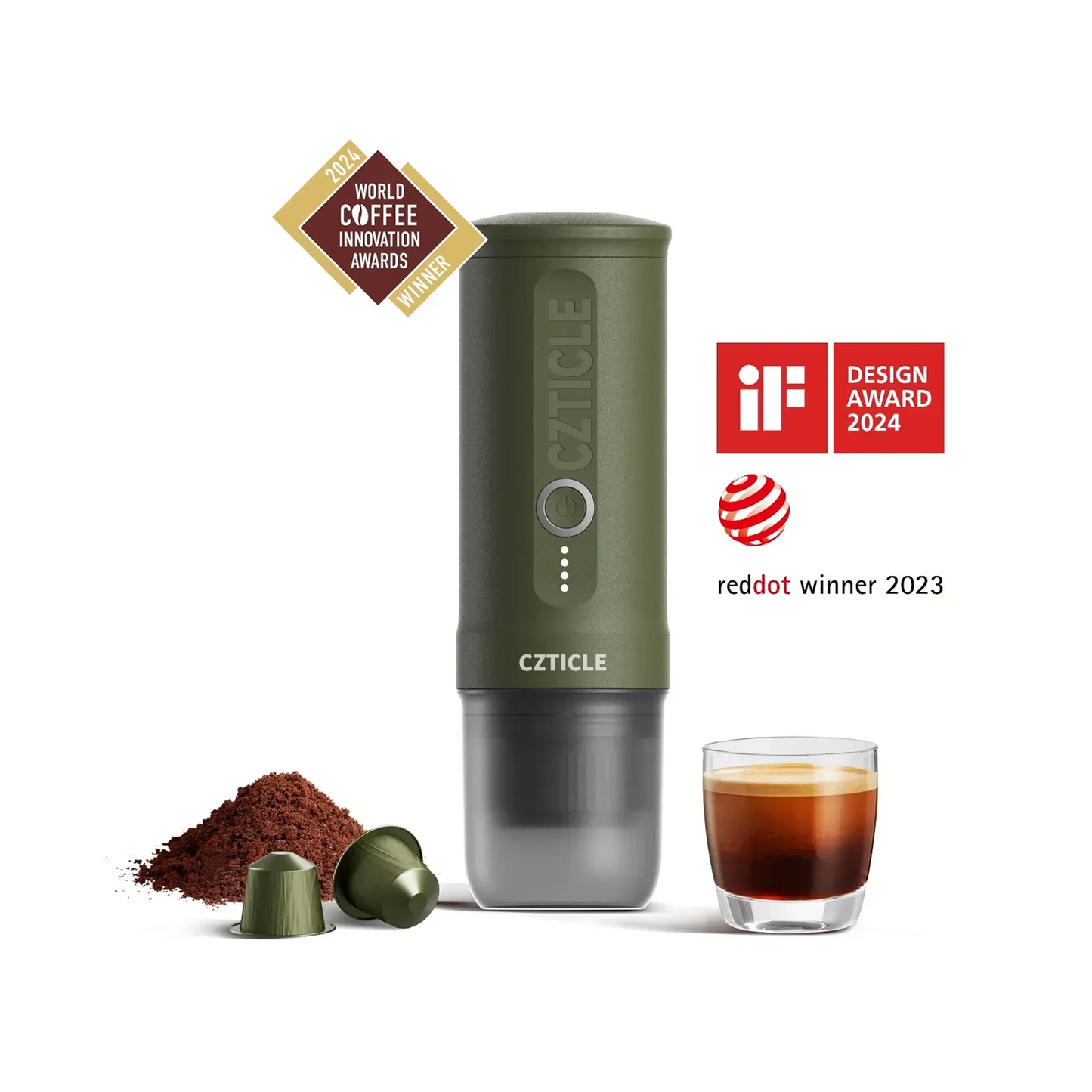 CZTICLE® Nano Portable Espresso Machine (Forest Green)