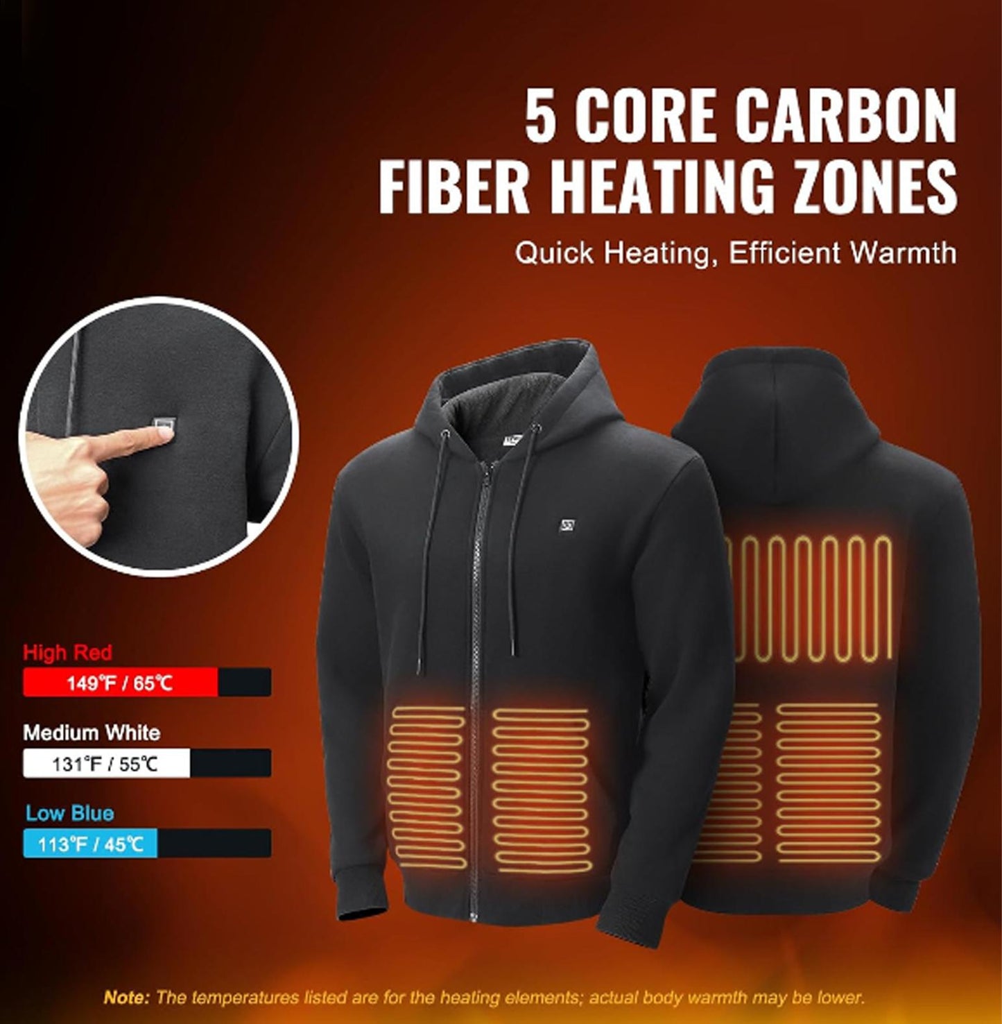 SFRCORD® Jackets for Women Men with Battery Pack 7.4v. Winter Heated Coat.