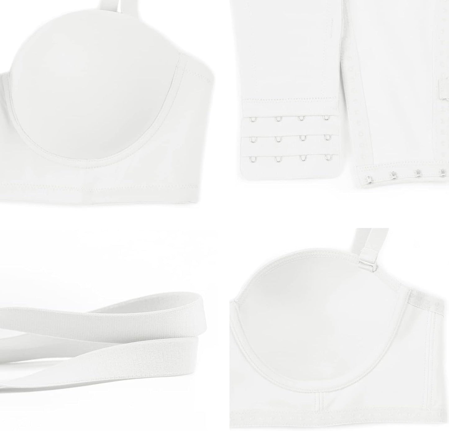 SFRCORD® Strapless Bras for Women Push Up. Underwire Bra for Big Busted. Supportive Lift Balconette Padded T-Shirt Bras