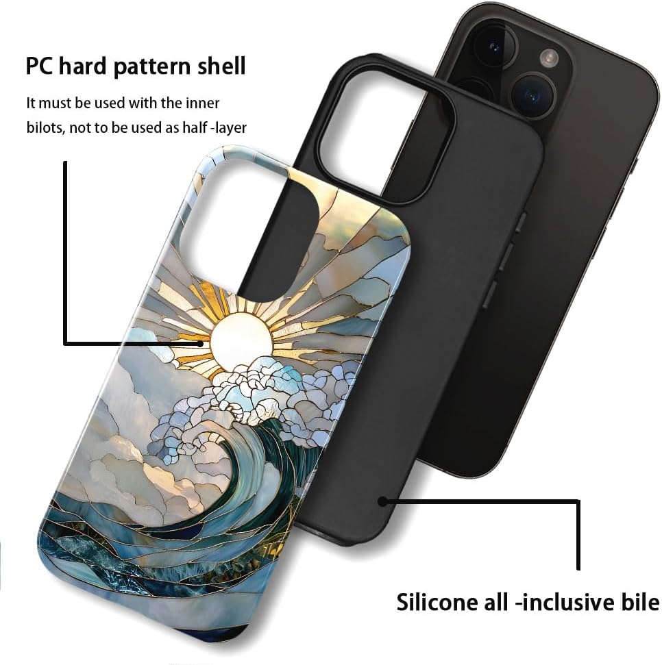 Cilifer® Ocean sunset and sunrise glass phone case.
