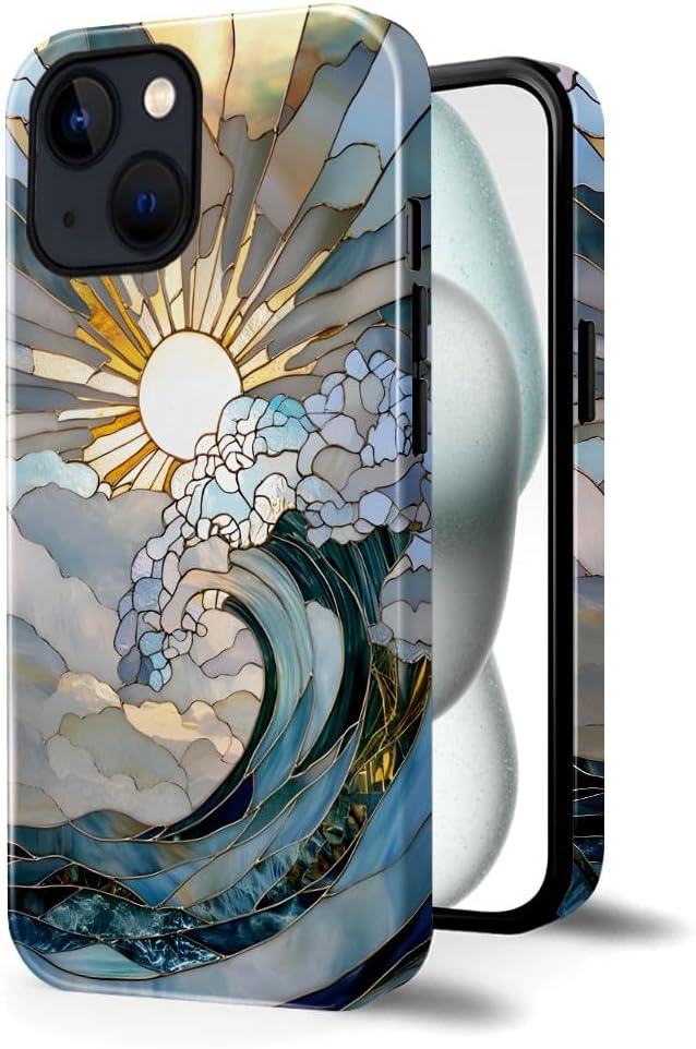 Cilifer® Ocean sunset and sunrise glass phone case.