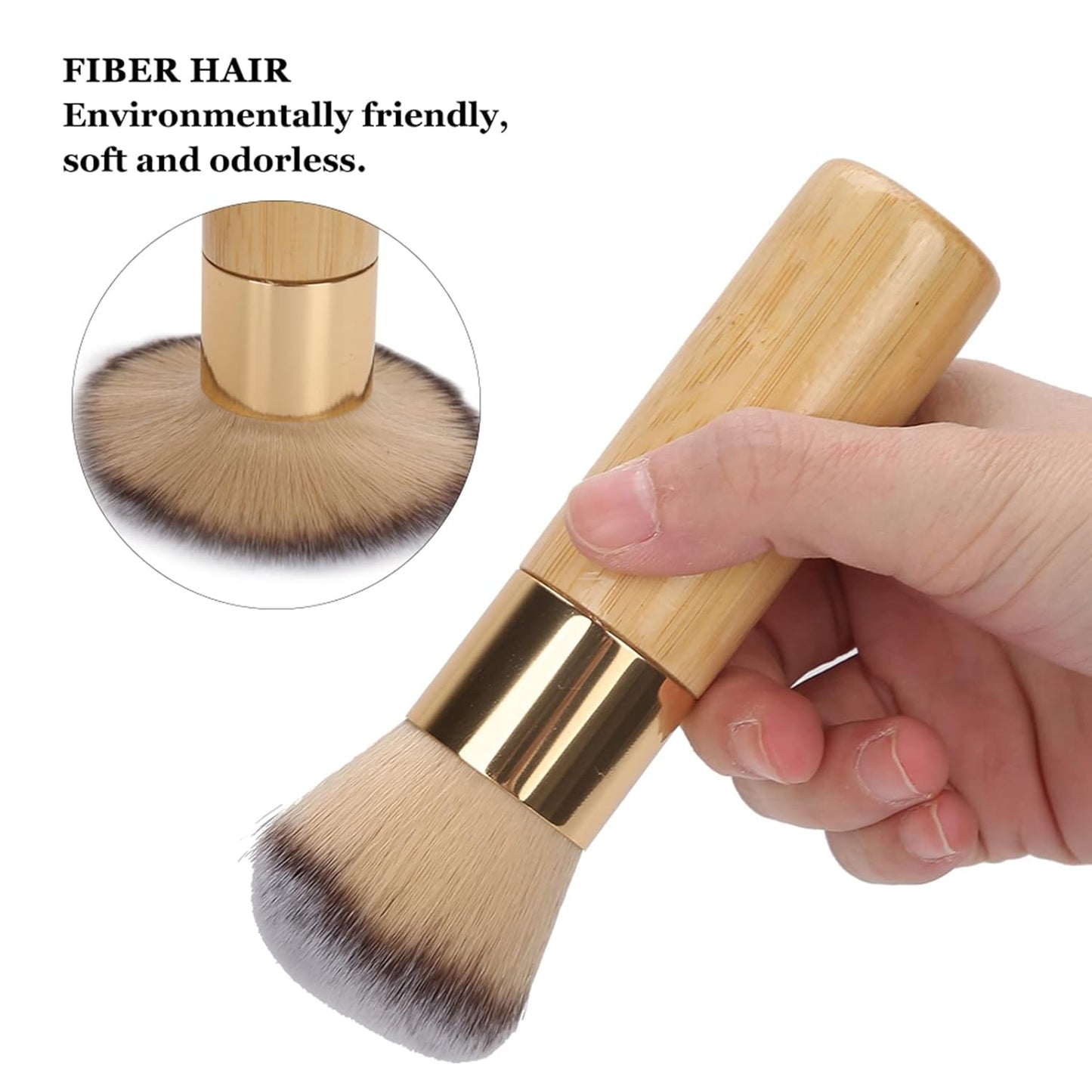 CZTICLE® Fluffy Blush & Powder Brush. Soft Bronzer Brush for Cheeks. Nail Dust Removal Brush. Portable Makeup Tool with Ergonomic Handle