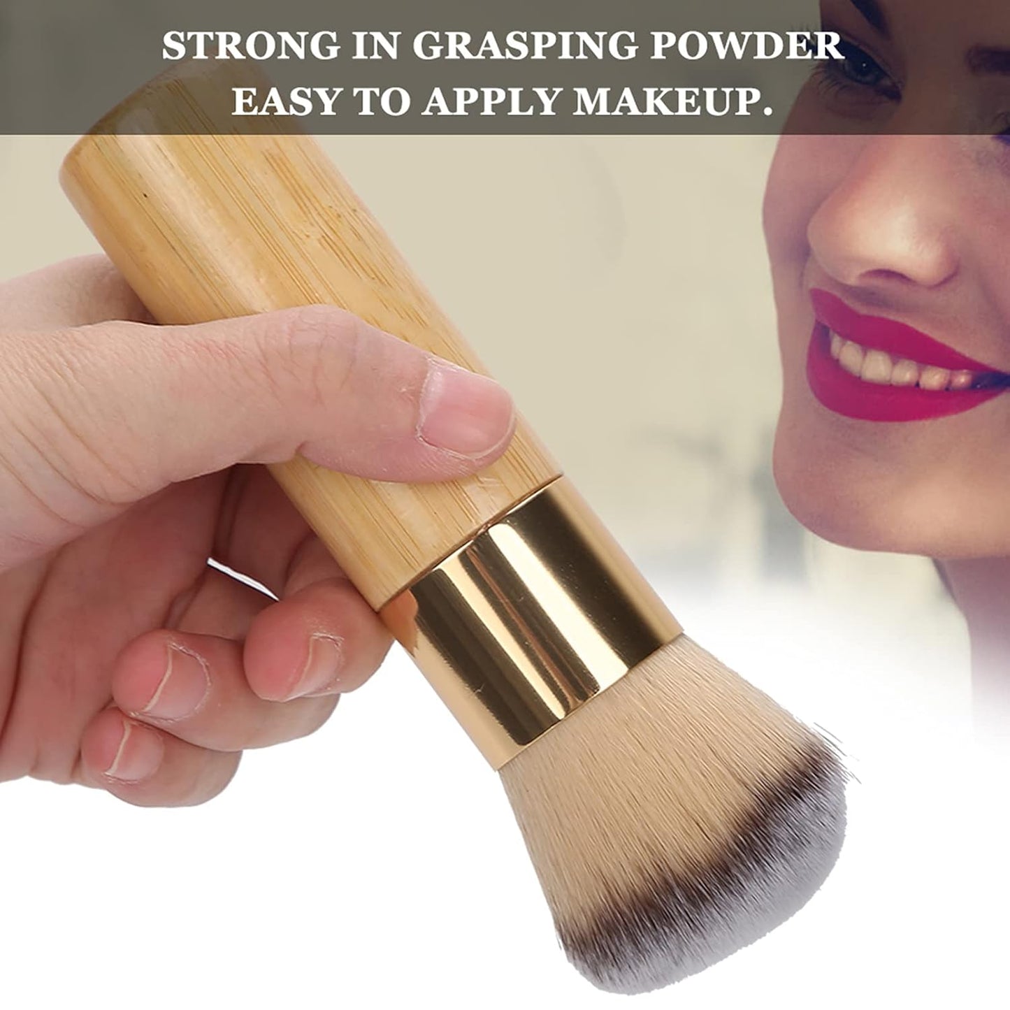 CZTICLE® Fluffy Blush & Powder Brush. Soft Bronzer Brush for Cheeks. Nail Dust Removal Brush. Portable Makeup Tool with Ergonomic Handle