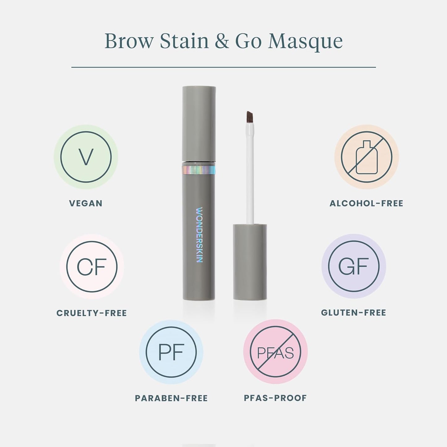 LUHAKA® Blading Brow Stain & Go Masque with Brow Styler Gel. Long Lasting Eyebrow Tint and Clear Gel. Volumizing and Smudge Proof (Dark Brunette)