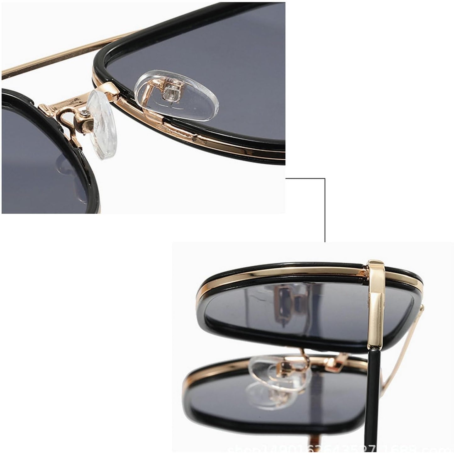 CZTICLE® Vintage Square Oversized Pilot Sunglasses for Women Men Double Bridge Sun Glasses 70s Trendy Stylish Shades