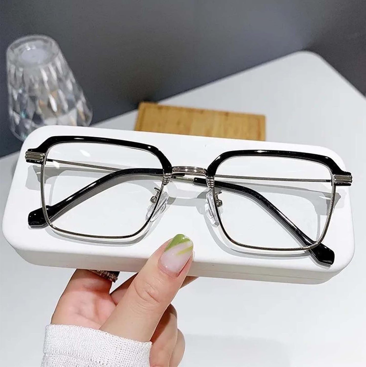 CZTICLE® Dual Focus Glasses.1.0-4.0 Progressive Reading Glasses for Women Men. Anti Reflective Clear Adjusting Glasse