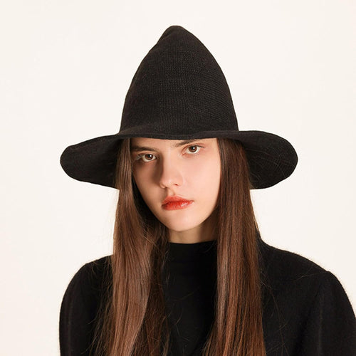 SFRCORD® Halloween Regular Wizard Hat. Foldable Knit hat. Peaked Female.