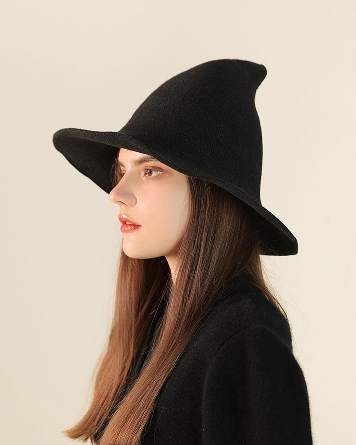 SFRCORD® Halloween Regular Wizard Hat. Foldable Knit hat. Peaked Female.
