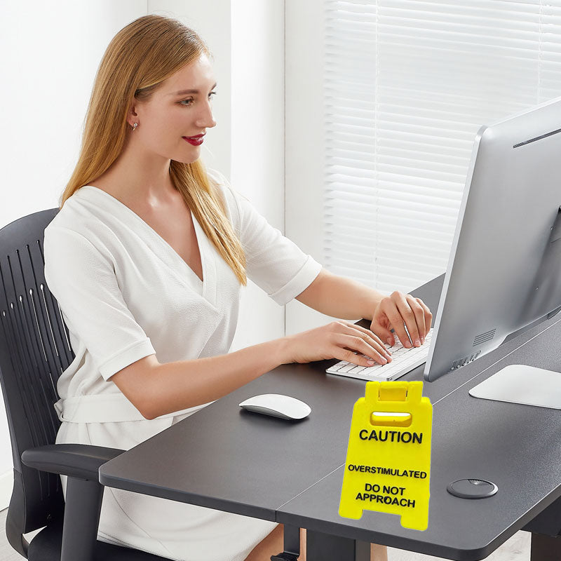 CZTICLE® Caution Overstimulated Sign for Desk