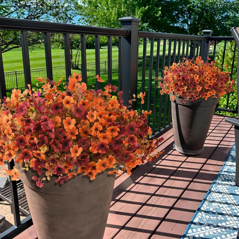 CZTICLE® 8 packs Artificial Flowers for Outdoor Decoration,Faux Daisy Flowers for Fall Decor,Realistic Eucalyptus
