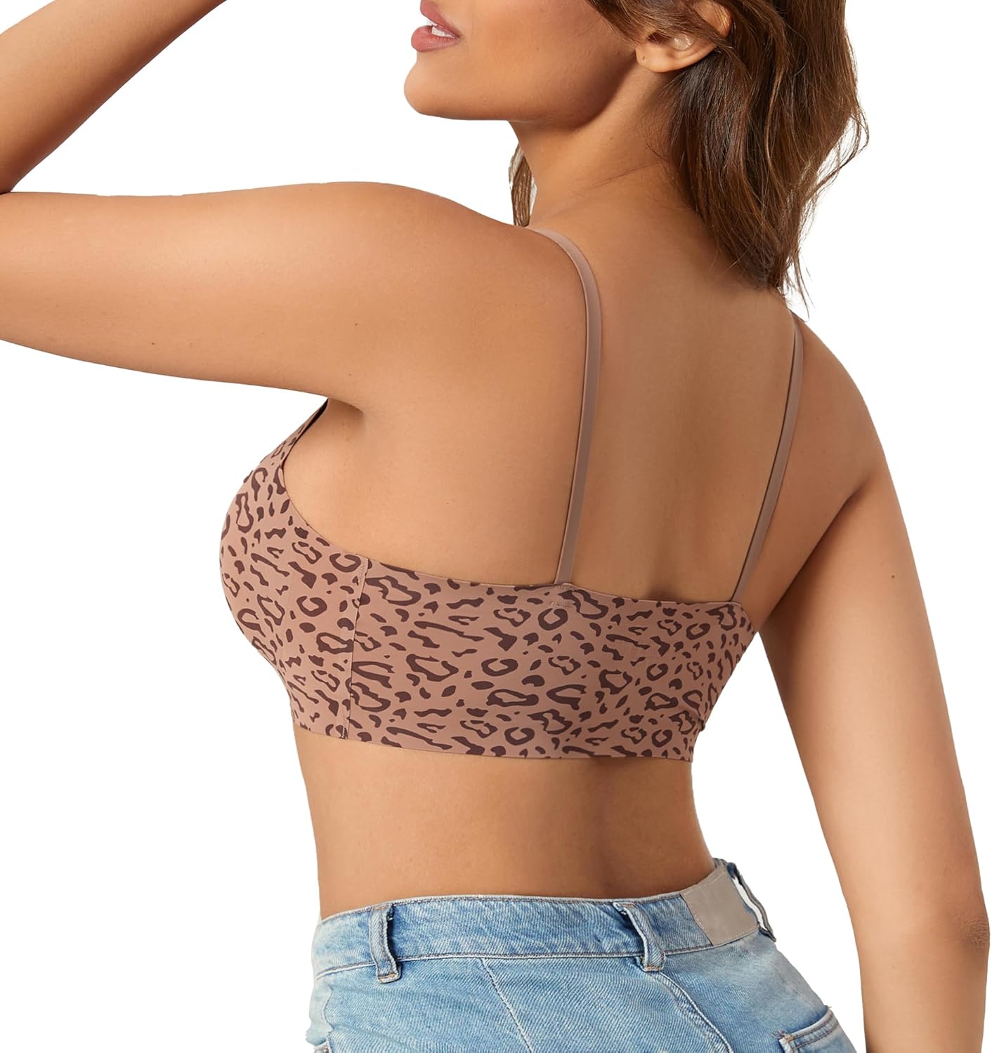 SFRCORD® Brasier con escote en V con relleno. sin costuras. tirantes ajustables. corpiño para uso diario. brasieres básicos para dormir. paquete múltiple