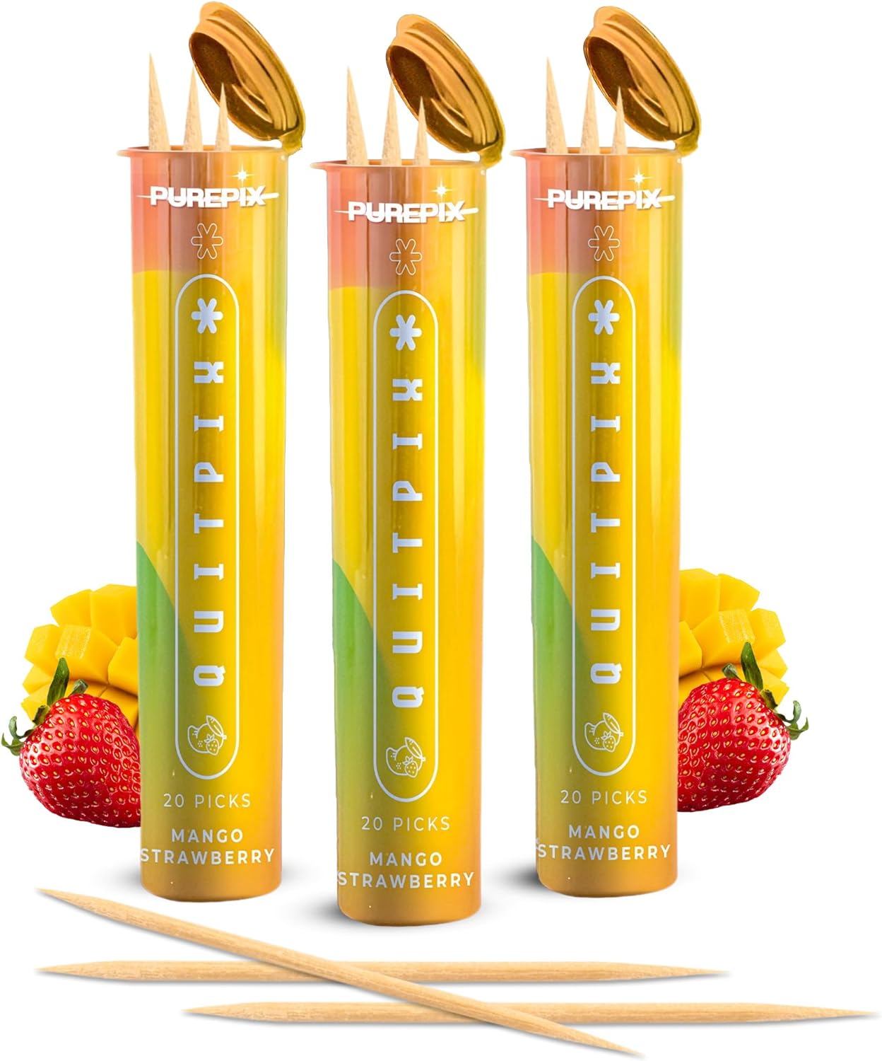 CZTICLE® Help Quit Smoking Extra Thick Boosting Flavored Toothpicks with Lobelia to Help Quit Smoking - Oral Fixation - Nicotine Free Toothpicks - 4 Flavors Kosher Variety Pack