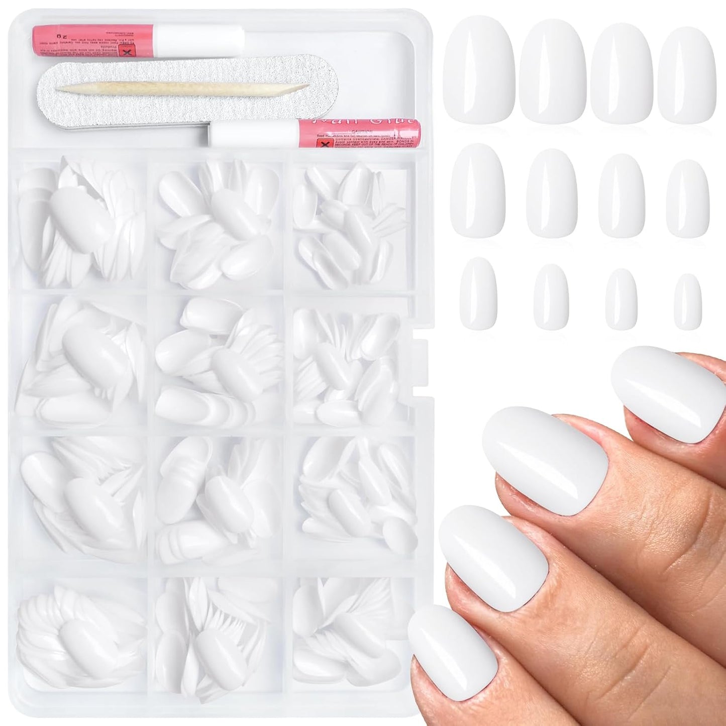 Cilifer® Hot Pink Press on Nails Short Oval Fake Nails.