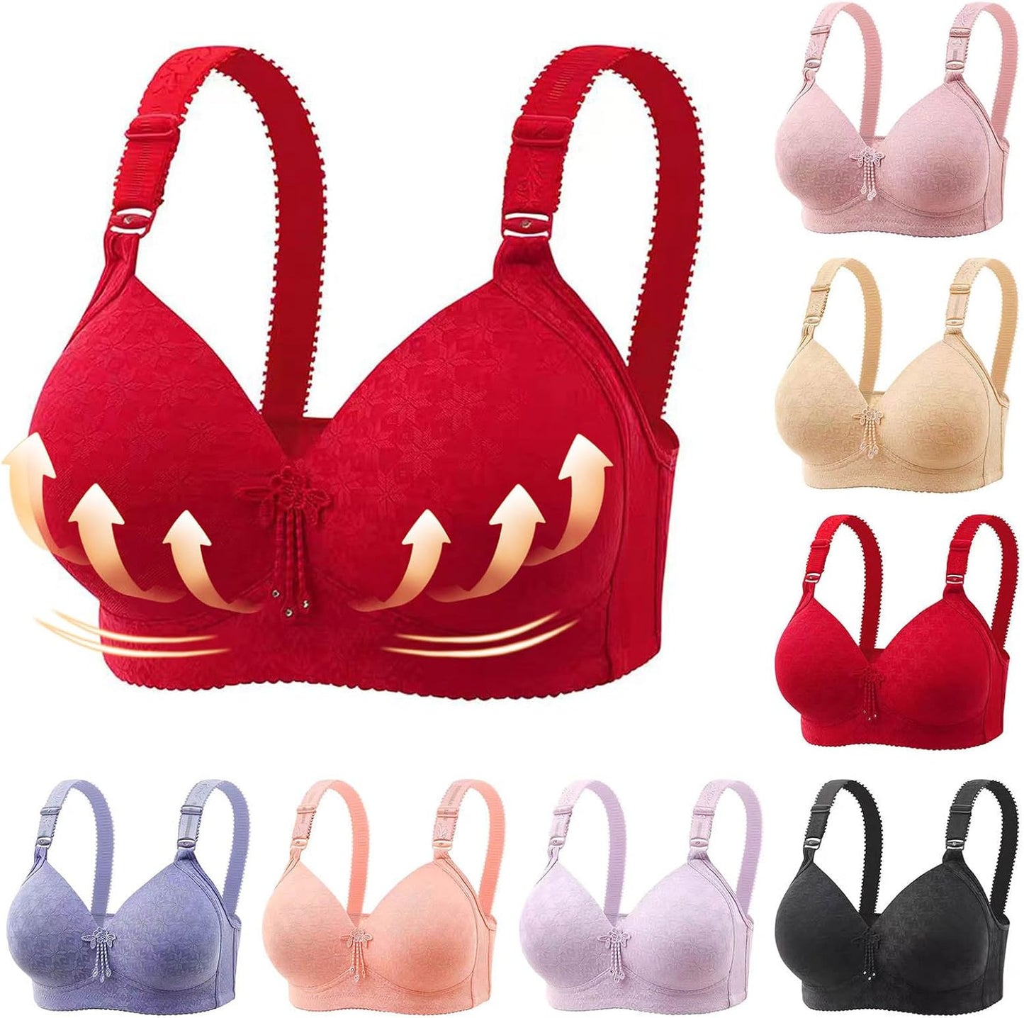 SFRCORD® Women's Comfort Classic Push Up Seamless Throat Bra Large Size Without Armor Throat Bra Sports Bra Throat Daily