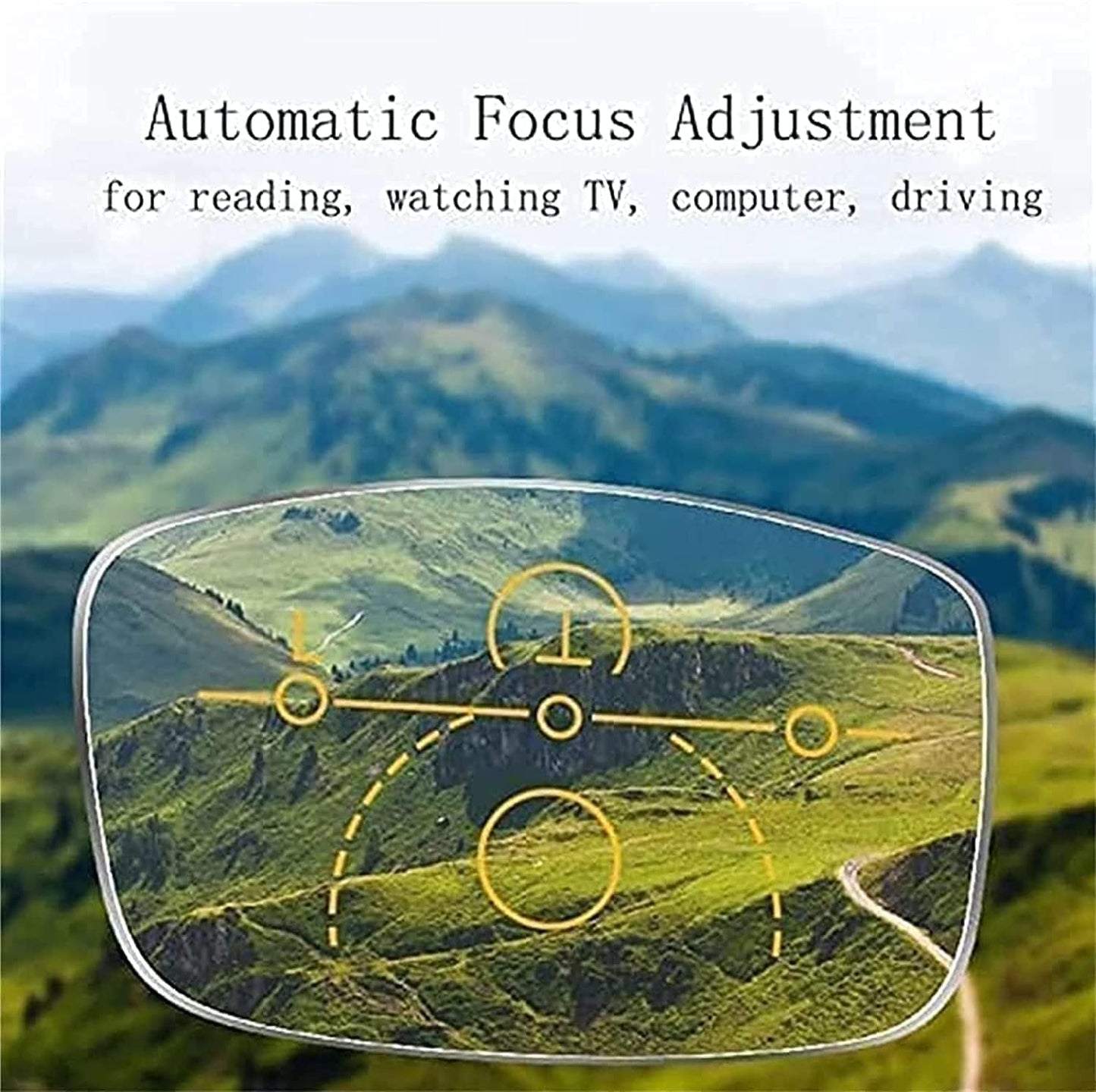 CZTICLE® Dual Focus Glasses.1.0-4.0 Progressive Reading Glasses for Women Men. Anti Reflective Clear Adjusting Glasse