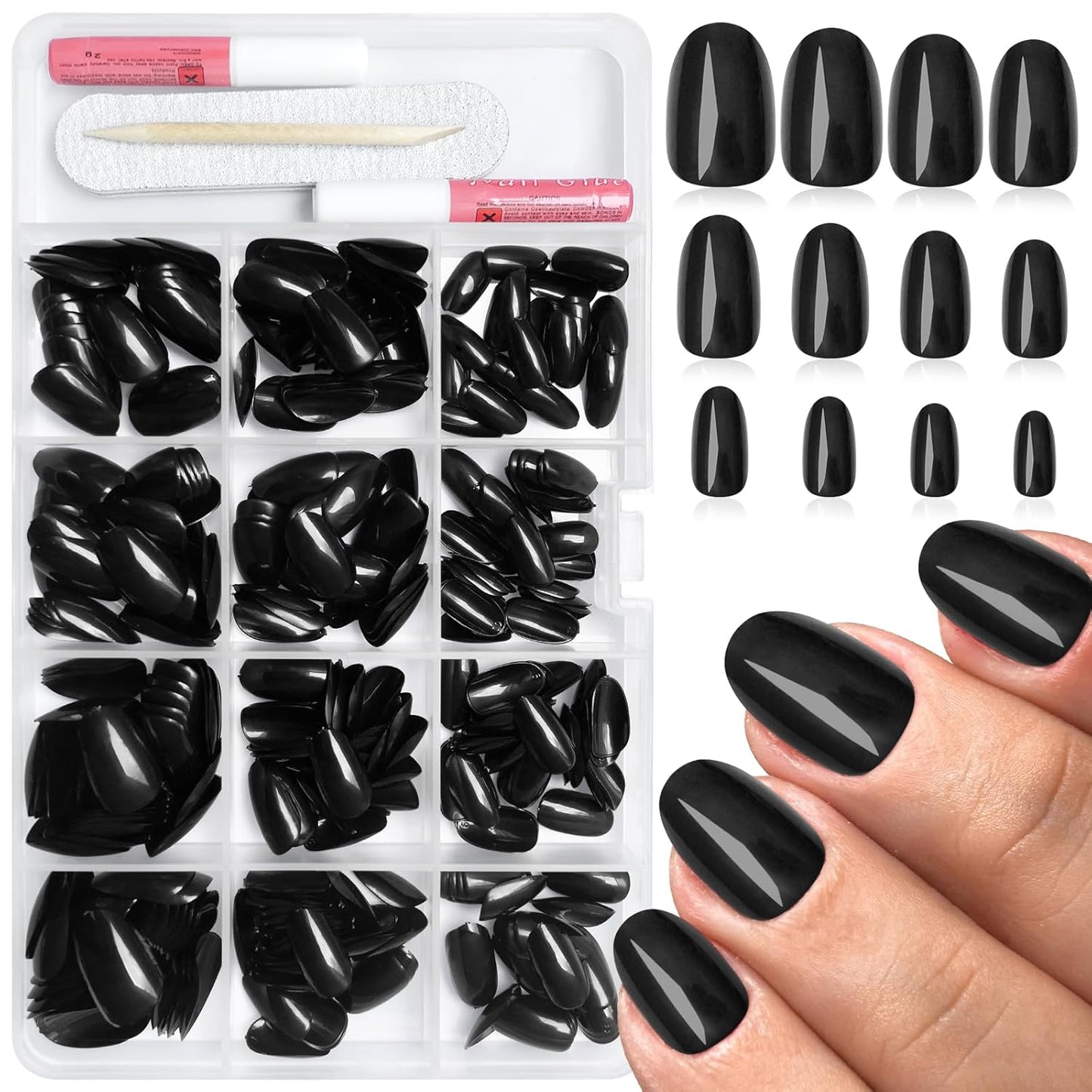 Cilifer® Hot Pink Press on Nails Short Oval Fake Nails.