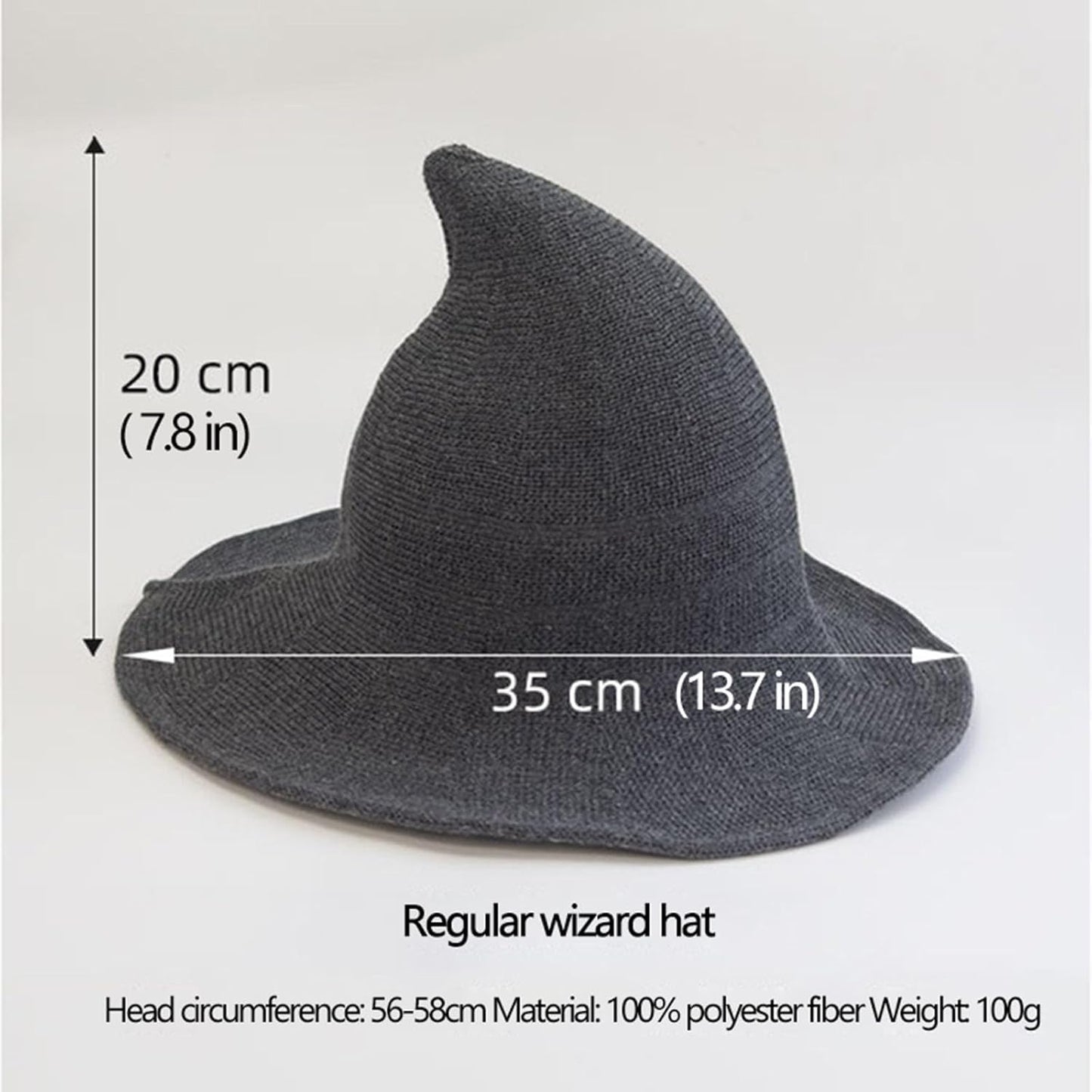 SFRCORD® Halloween Regular Wizard Hat. Foldable Knit hat. Peaked Female.