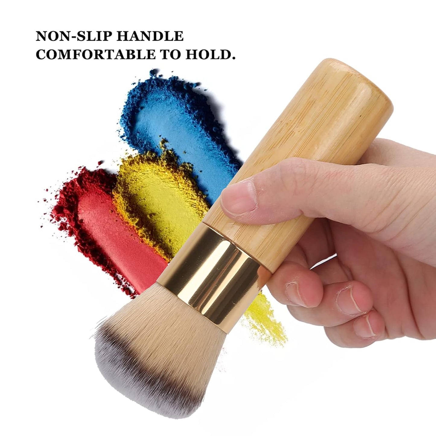 CZTICLE® Fluffy Blush & Powder Brush. Soft Bronzer Brush for Cheeks. Nail Dust Removal Brush. Portable Makeup Tool with Ergonomic Handle