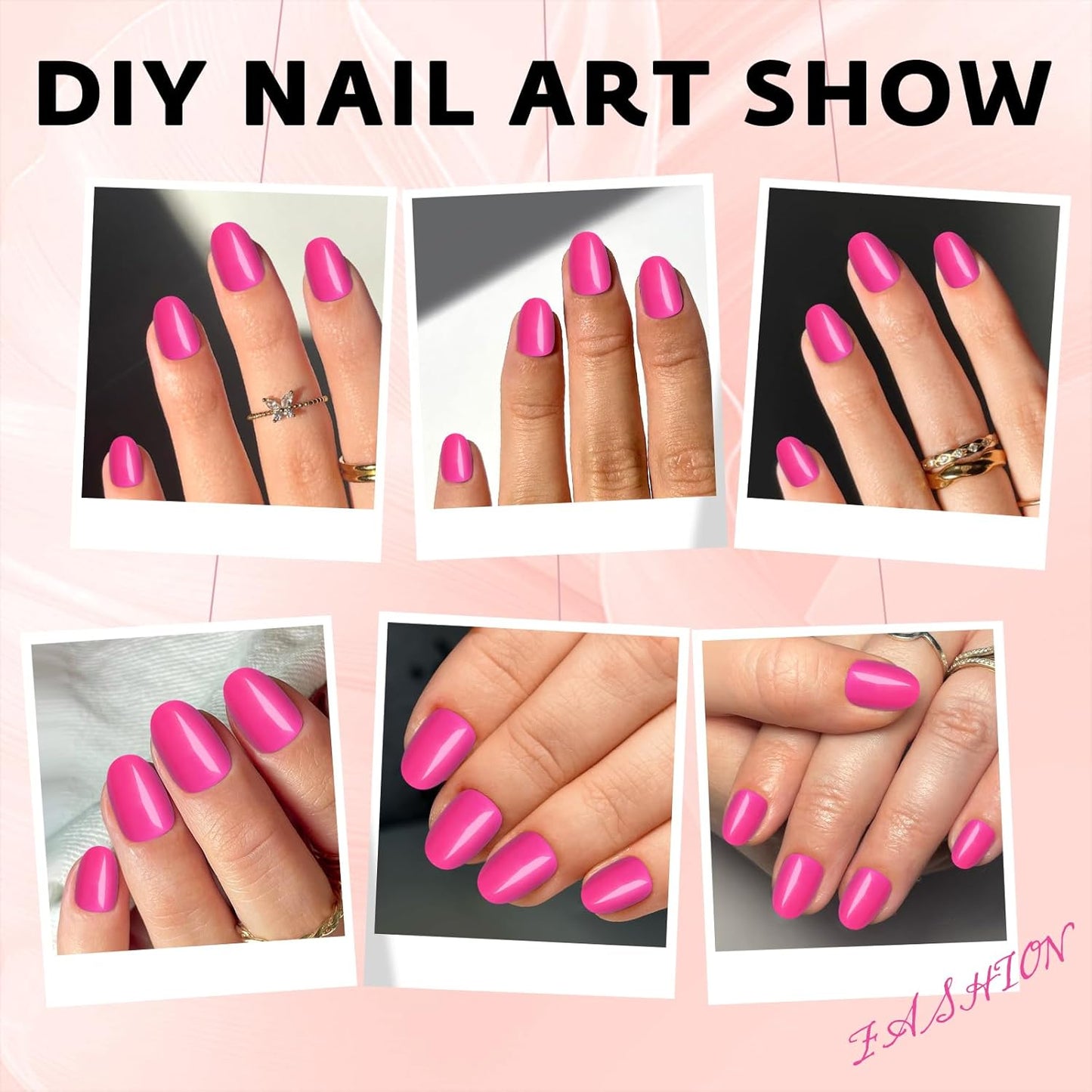 Cilifer® Hot Pink Press on Nails Short Oval Fake Nails.
