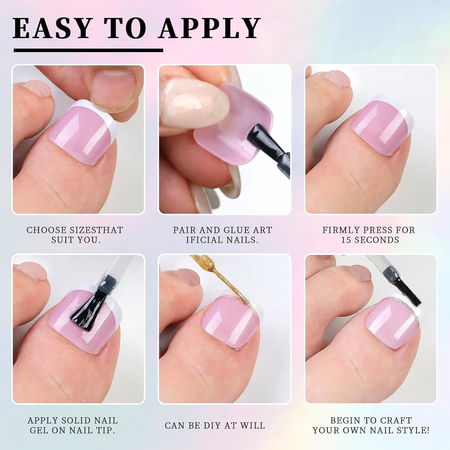 CZTICLE® 120Pcs Toe Nail Tips - Gradient Press on Toenails Short Brown White Toe Nail Press ons.Square Soft Gel Toe Press on Nails.Glossy Soak Off Fake Toe Nails for Women and Girls
