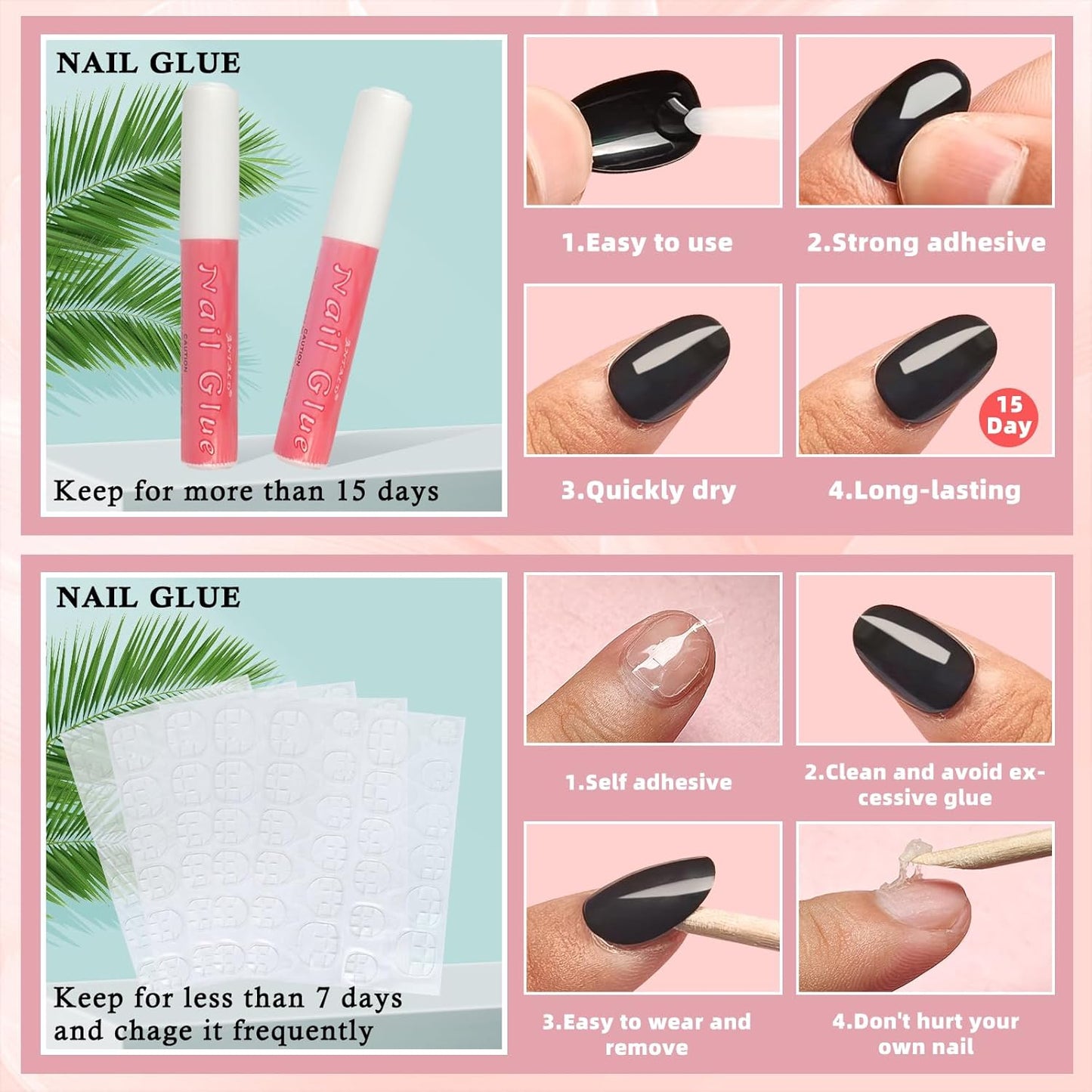 Cilifer® Hot Pink Press on Nails Short Oval Fake Nails.