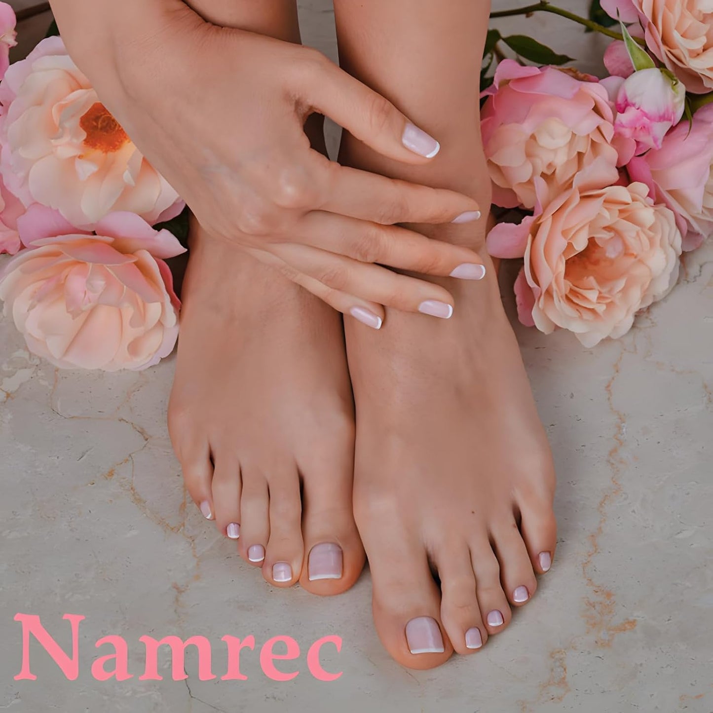 CZTICLE® 120Pcs Toe Nail Tips - Gradient Press on Toenails Short Brown White Toe Nail Press ons.Square Soft Gel Toe Press on Nails.Glossy Soak Off Fake Toe Nails for Women and Girls