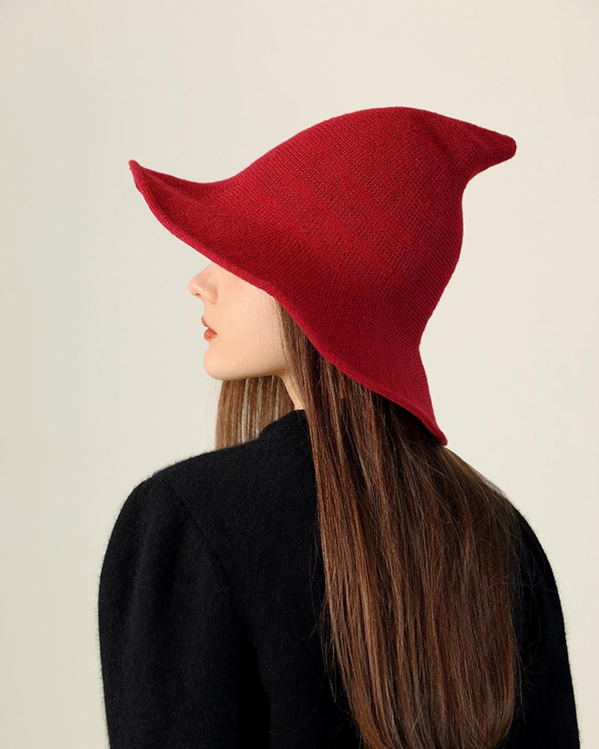 SFRCORD® Halloween Regular Wizard Hat. Foldable Knit hat. Peaked Female.