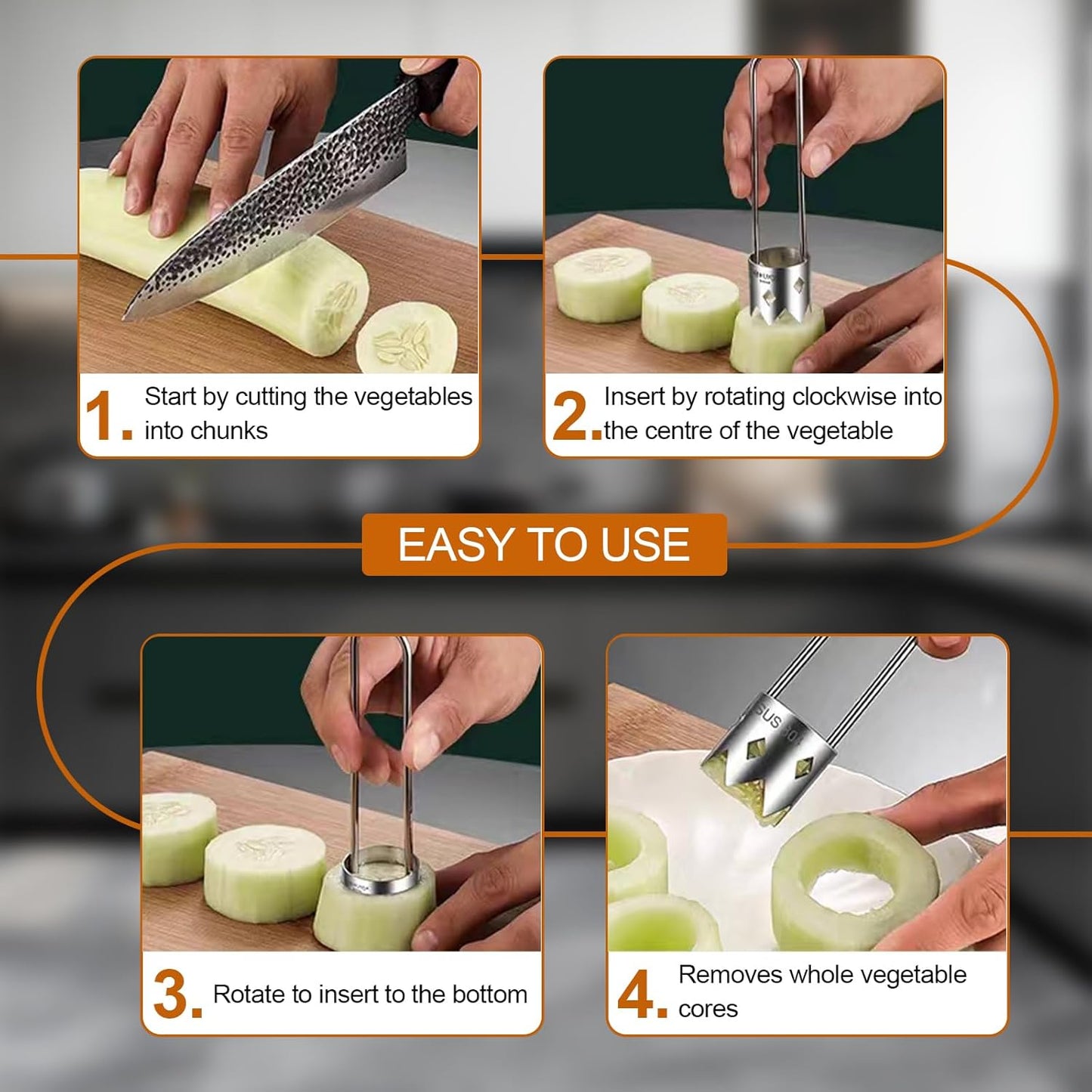 CILIFER® Red Bell Pepper Corer - Pepper. Pineapple. Pear. Apple Corer - 304 Stainless Steel.