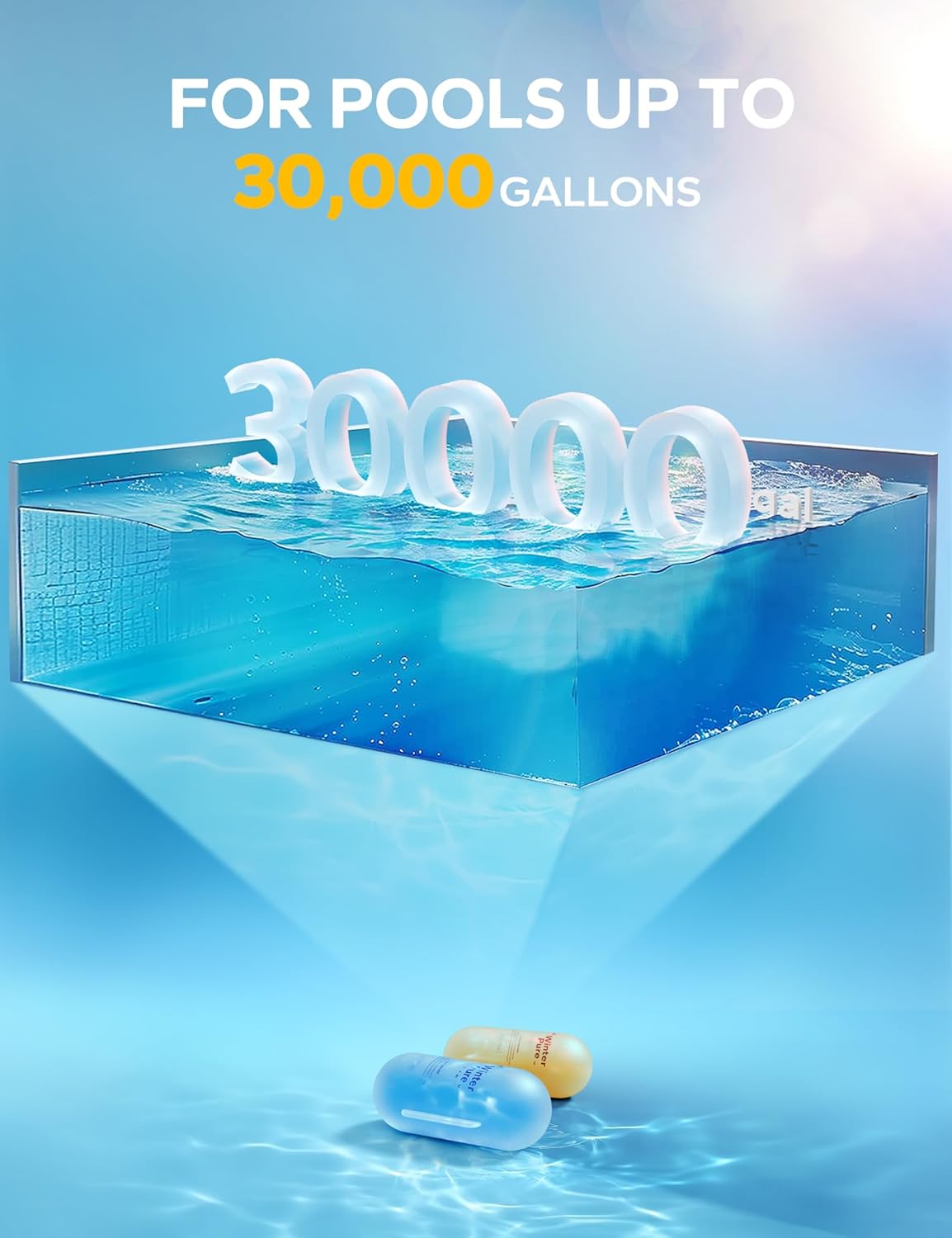 CZTICLE® 3 in 1 Winter Closing Kit - Pool Winterizing Kit for Above Ground Pool and inground Pools. Easy to Use - Up to 30.000 Gallon