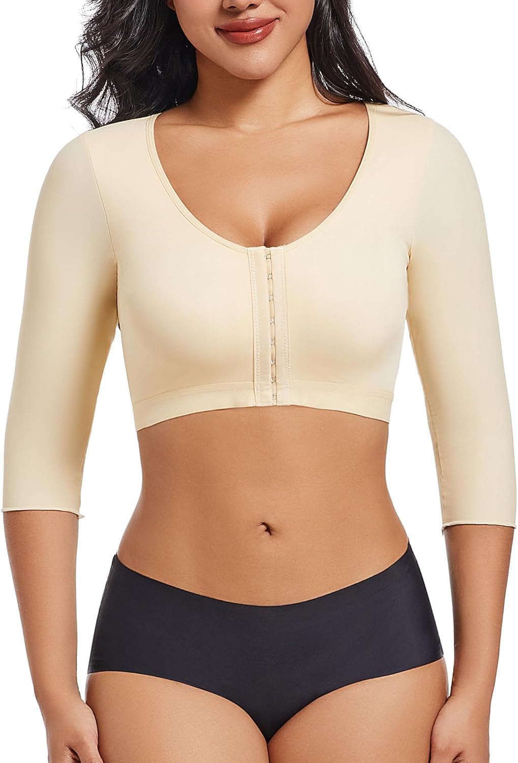 SFRCORD® Post Op Arm Compression Sleeve Lipo Front Closure SFRCORD Post Surgery Bra Shapewear Garments Surgical Back Fat Support Shaper
