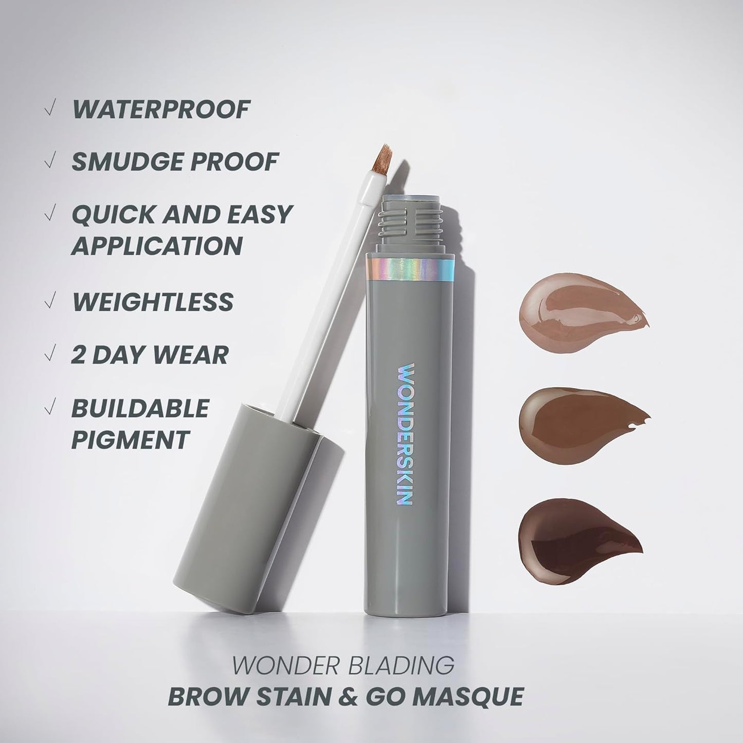 LUHAKA® Blading Brow Stain & Go Masque with Brow Styler Gel. Long Lasting Eyebrow Tint and Clear Gel. Volumizing and Smudge Proof (Dark Brunette)