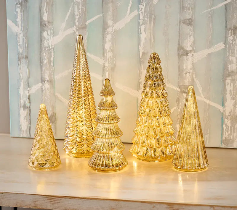 Billhol® 🔥LAST DAY 50% OFF 🔥 Set of 5 Illuminated Mercury Glass Trees