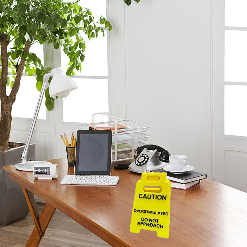 CZTICLE® Caution Overstimulated Sign for Desk