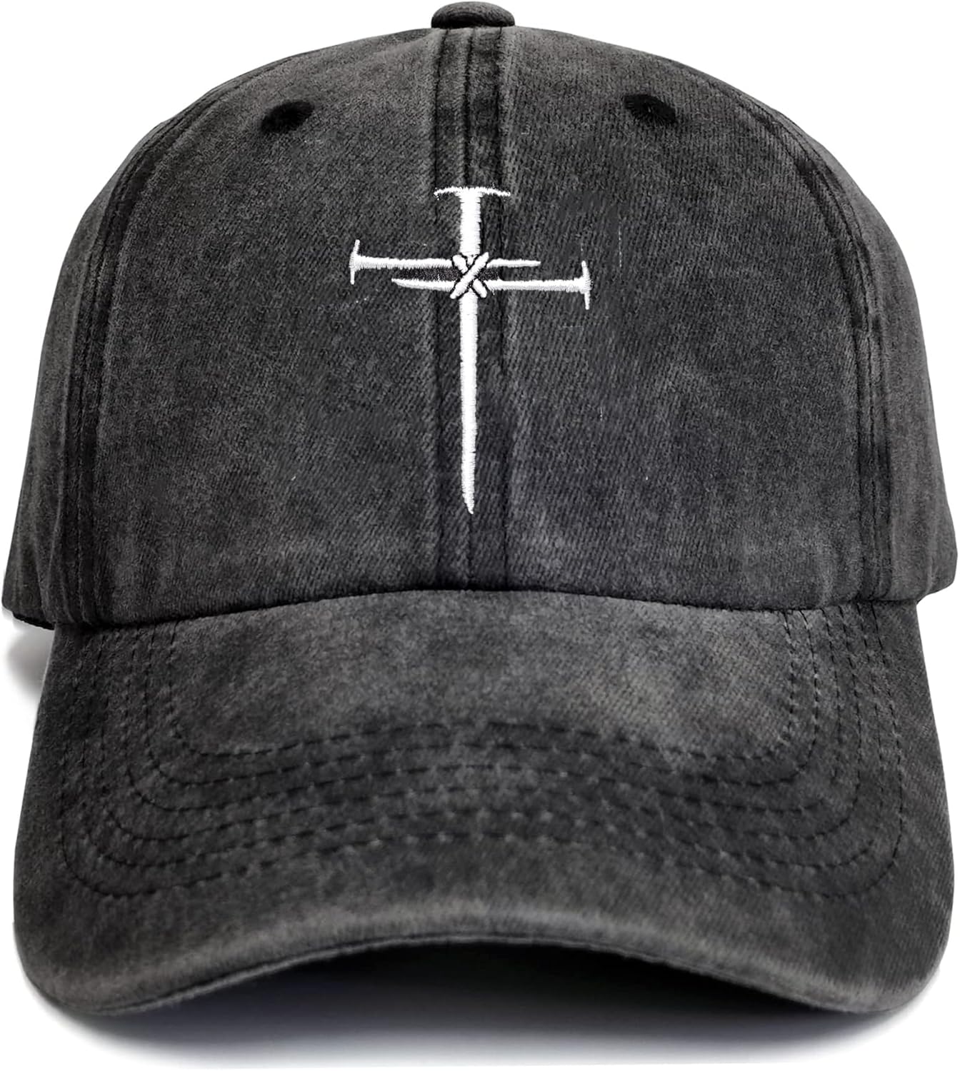 SFRCORD® Christian Redeemed Cross Nails Hats for Men Women. Vintage Adjustable Cotton Embroidered Front & Back Baseball Cap