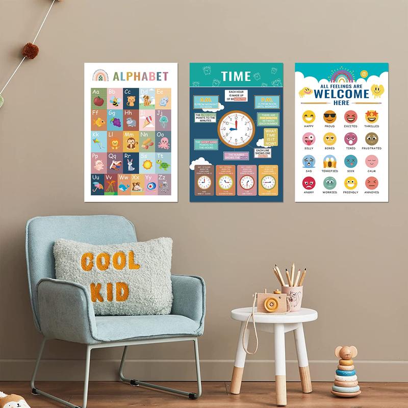 CILIFER® 16 Boho Educational Posters for Toddlers