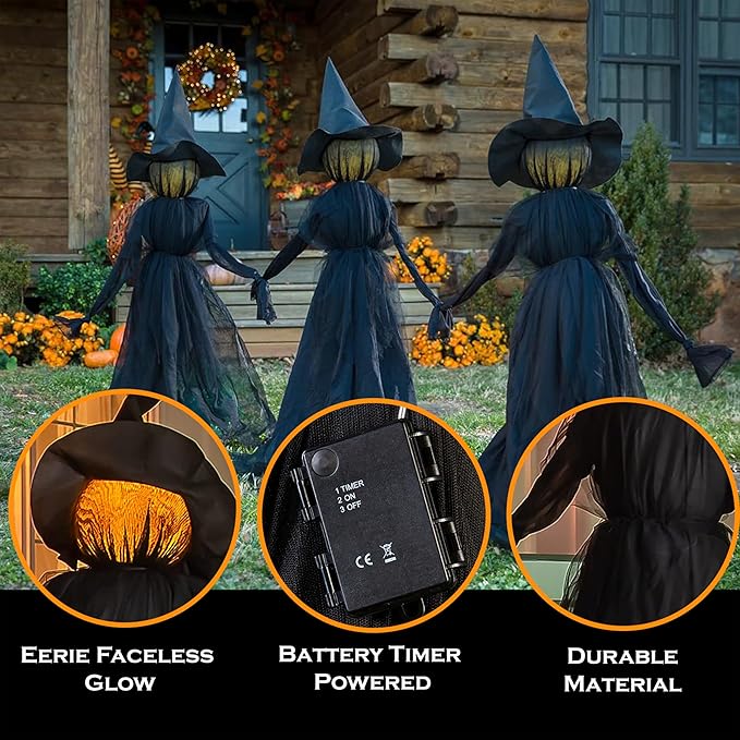 2025 Halloween Special 🧙♀️Lighted Halloween Witch Stakes