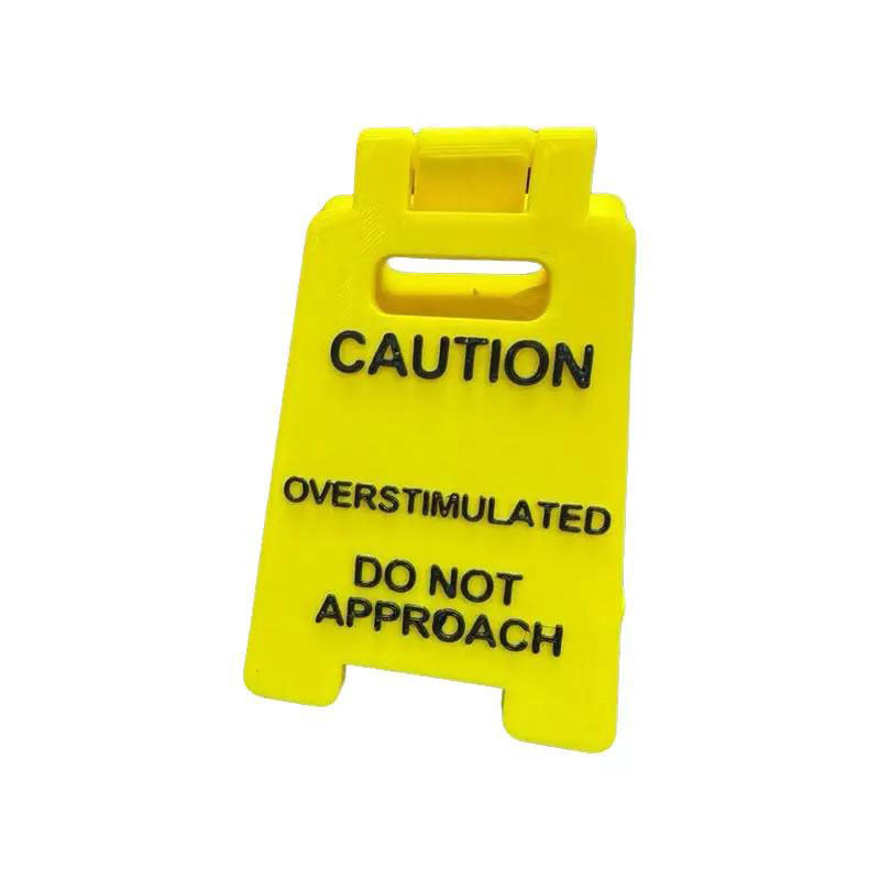CZTICLE® Caution Overstimulated Sign for Desk