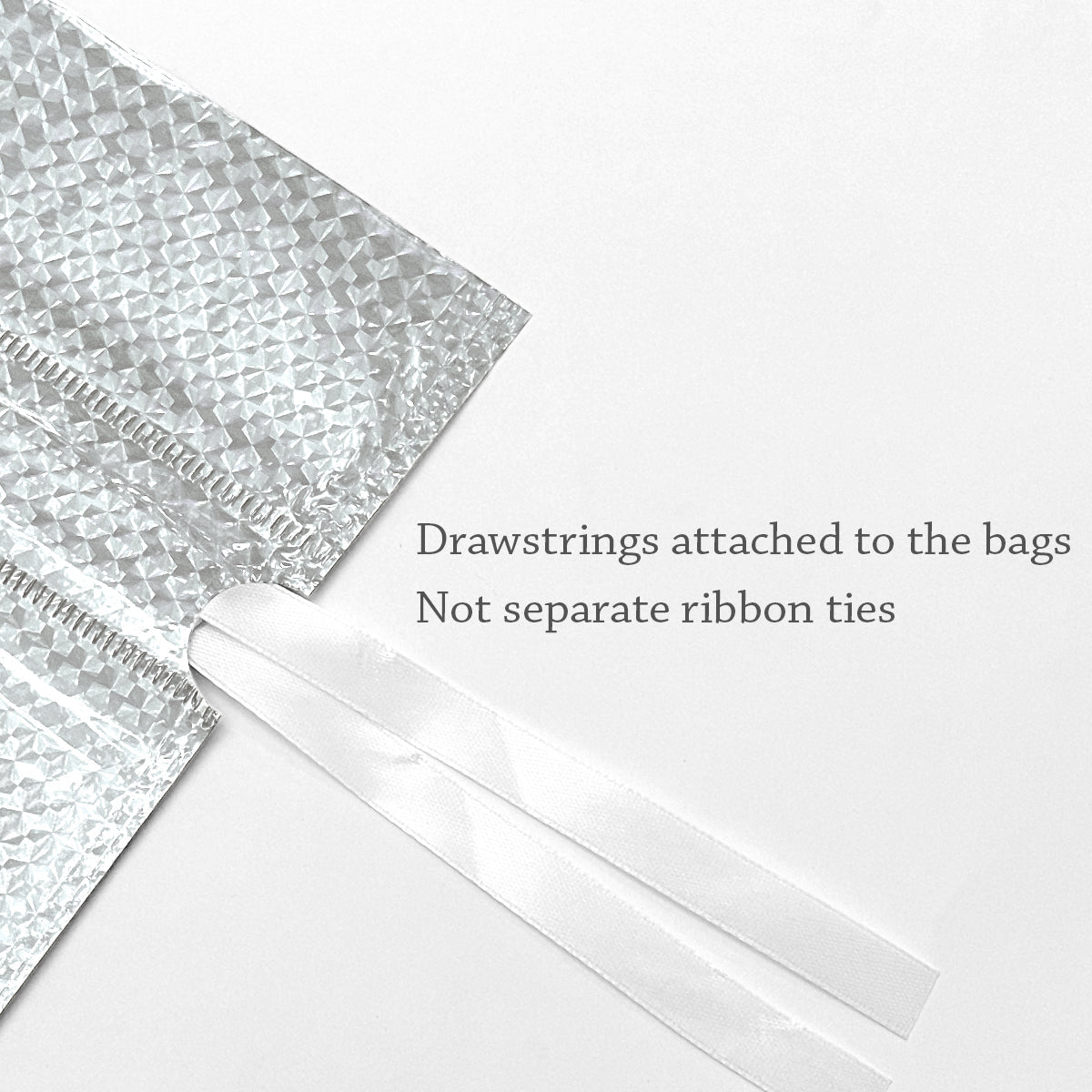 CZTICLE® Aluminum Foil Christmas Holiday Drawstring Gift Bags for Party Favors, Goodie Bag, Treats, Gift Wrap, Parties