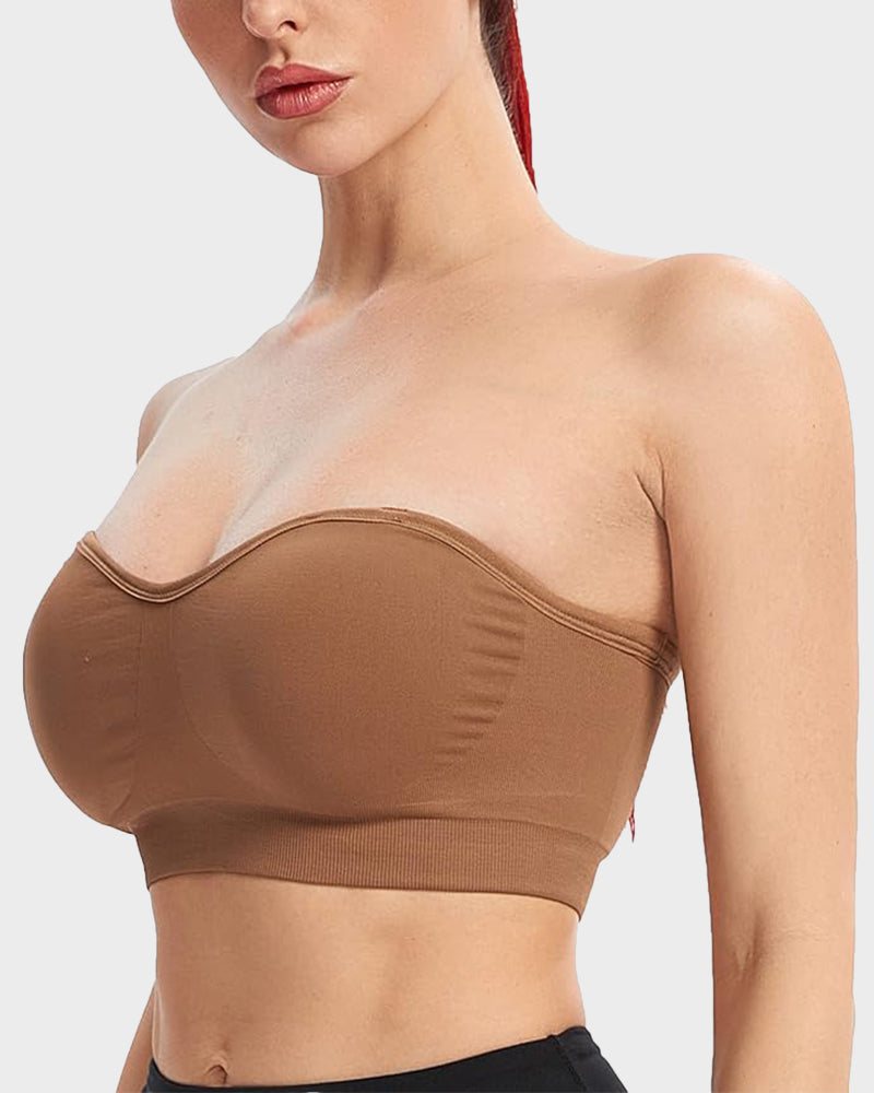 SFRCORD® Strapless Bras Non-Slip Silicone Padded Bandeau Bra(2 Pack)