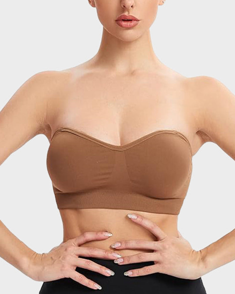 SFRCORD® Strapless Bras Non-Slip Silicone Padded Bandeau Bra(2 Pack)