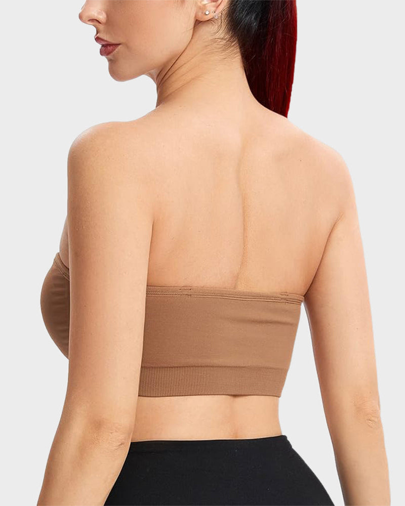 SFRCORD® Strapless Bras Non-Slip Silicone Padded Bandeau Bra(2 Pack)