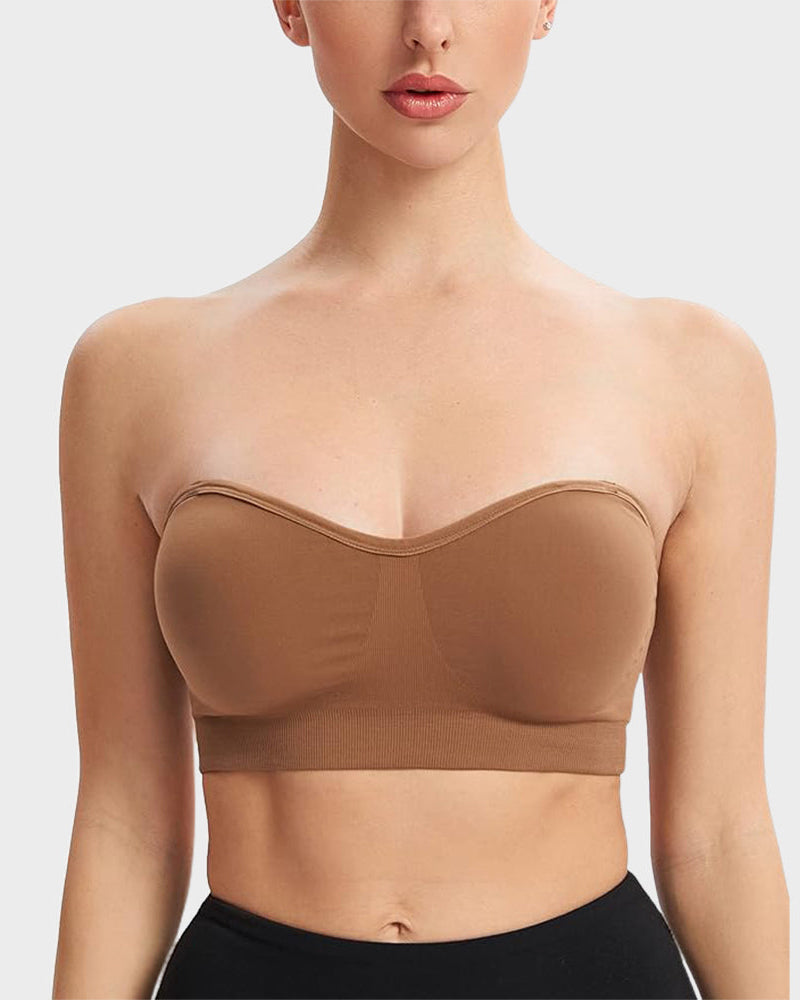 SFRCORD® Strapless Bras Non-Slip Silicone Padded Bandeau Bra(2 Pack)