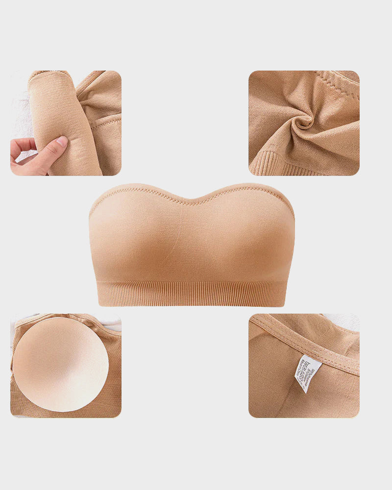 SFRCORD® Strapless Bras Non-Slip Silicone Padded Bandeau Bra(2 Pack)