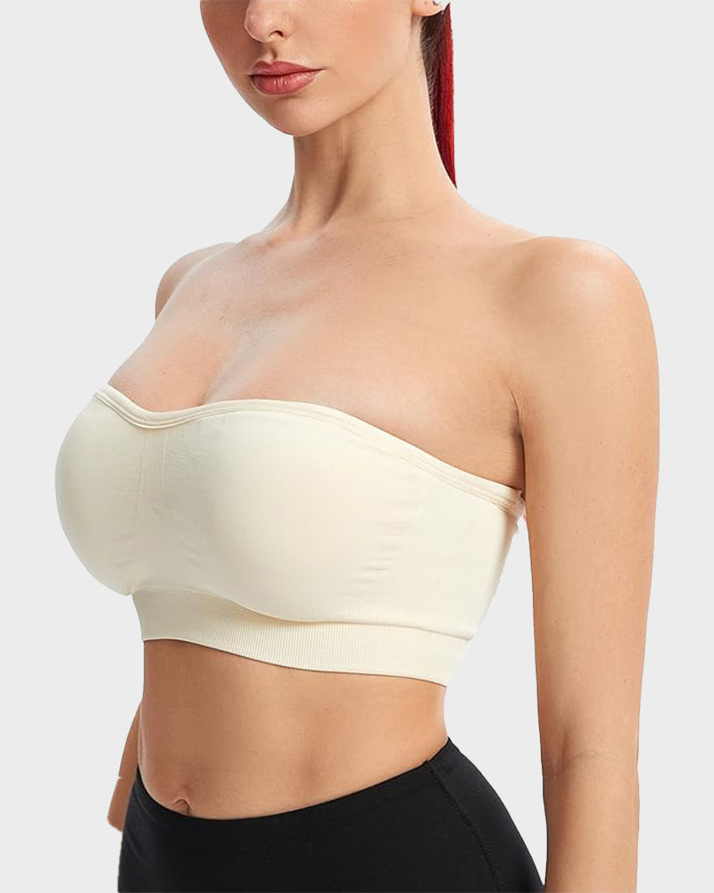 SFRCORD® Strapless Bras Non-Slip Silicone Padded Bandeau Bra(2 Pack)